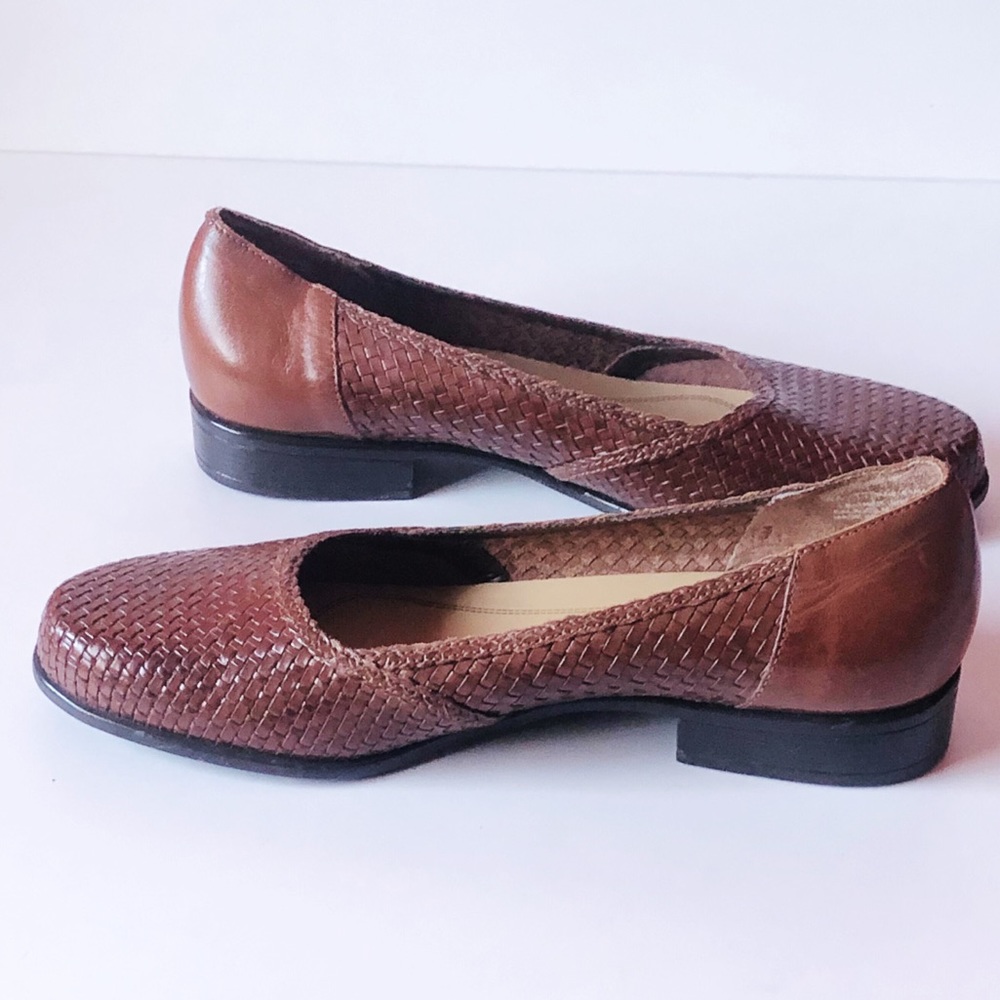 TROTTERS BROWN WOVEN LEATHER SLIP ON LOAFER SIZE 9 - Picture 12 of 13